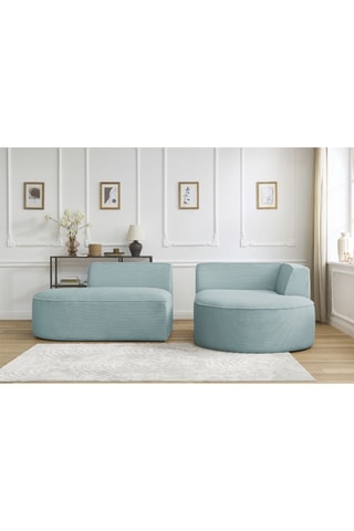 Canapé d'angle droit Rousseau - Bleu clair