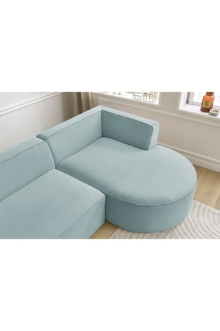 Canapé d'angle droit Rousseau - Bleu clair
