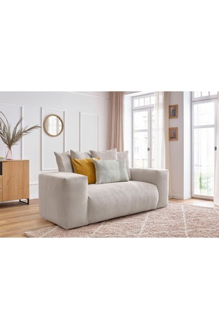 Canapé Voltaire - Beige - 2 places - En tissu velours côtelé