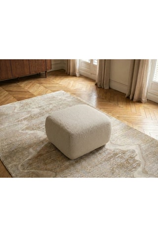 Pouf Montaigne - Beige - En tissu bouclette 