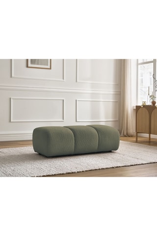 Pouf Pamira - Vert foncé - En tissu bouclette 