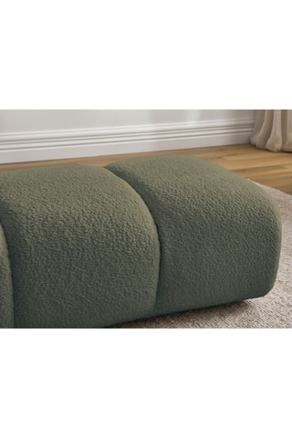 Pouf Pamira - Vert foncé - En tissu bouclette 