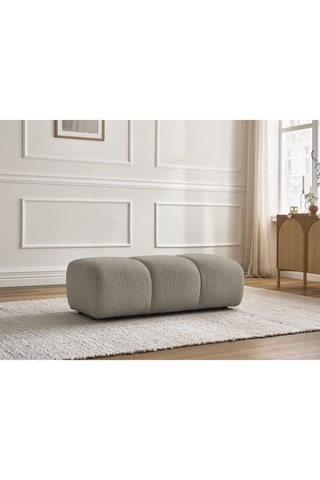 Pouf Pamira - Gris - En tissu bouclette 
