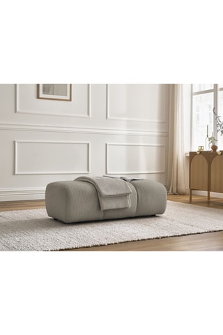 Pouf Pamira - Gris - En tissu bouclette 