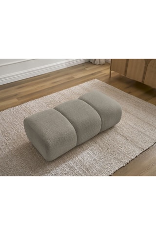 Pouf Pamira - Gris - En tissu bouclette 