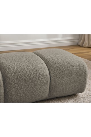 Pouf Pamira - Gris - En tissu bouclette 