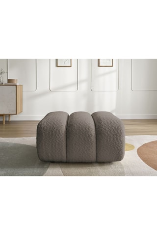 Pouf Talia - Taupe - En tissu bouclette 