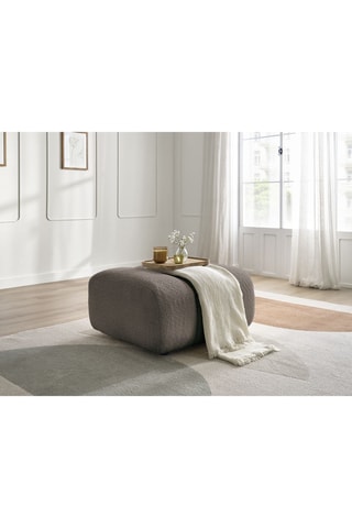 Pouf Talia - Taupe - En tissu bouclette 