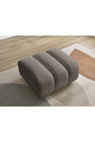 Pouf Talia - Taupe - En tissu bouclette 