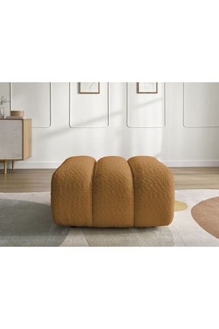 Pouf Talia - Marron - En tissu bouclette 