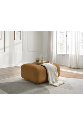 Pouf Talia - Marron - En tissu bouclette 