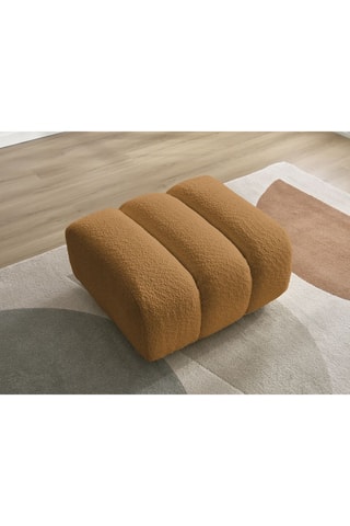 Pouf Talia - Marron - En tissu bouclette 