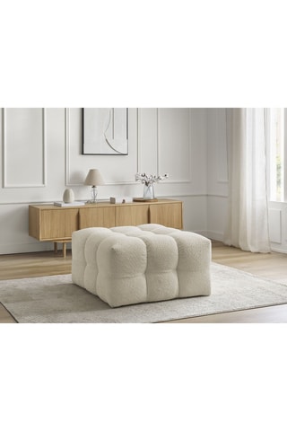 Pouf Cloud - Beige - En tissu bouclette
