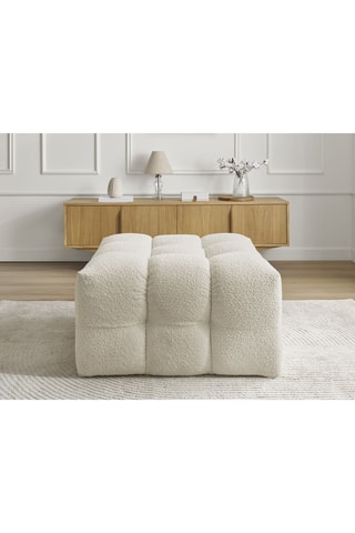 Pouf Cloud - Beige - En tissu bouclette