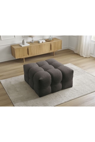 Pouf Cloud - Gris foncé - En tissu bouclette