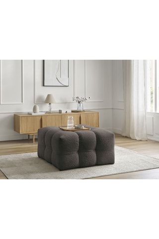 Pouf Cloud - Gris foncé - En tissu bouclette