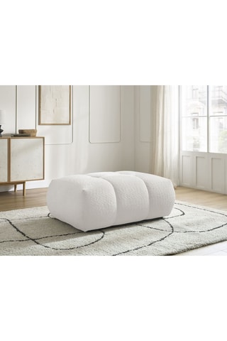 Pouf Fuji - Blanc - En tissu bouclette 