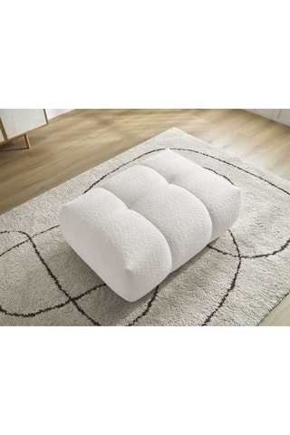 Pouf Fuji - Blanc - En tissu bouclette 