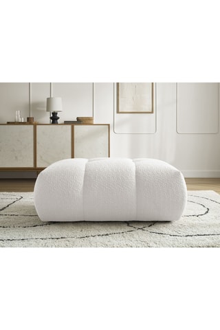 Pouf Fuji - Blanc - En tissu bouclette 
