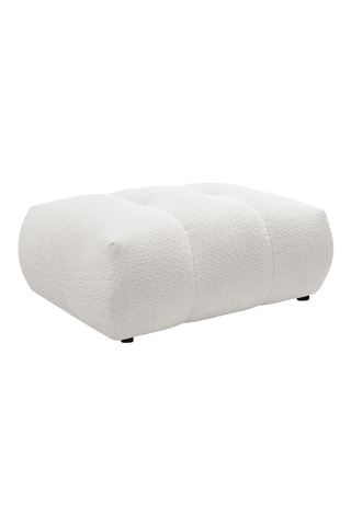 Pouf Fuji - Blanc - En tissu bouclette 