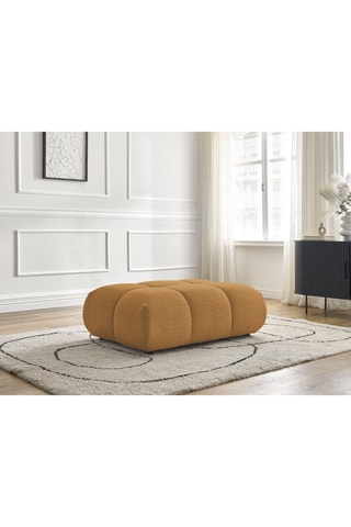 Pouf Alya - Jaune - En tissu bouclette