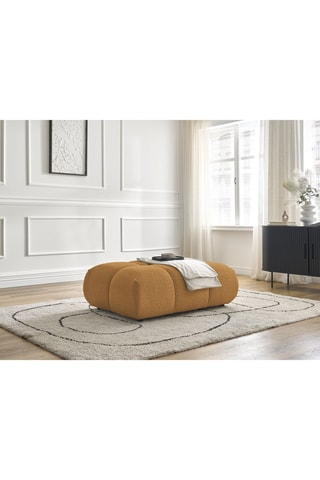 Pouf Alya - Jaune - En tissu bouclette