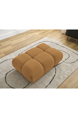 Pouf Alya - Jaune - En tissu bouclette