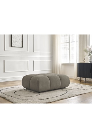 Pouf Alya - Taupe - En tissu bouclette