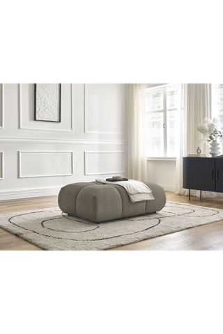 Pouf Alya - Taupe - En tissu bouclette