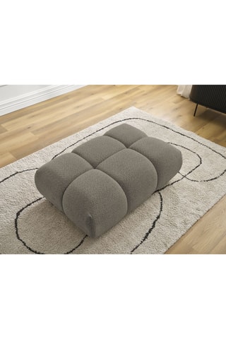 Pouf Alya - Taupe - En tissu bouclette