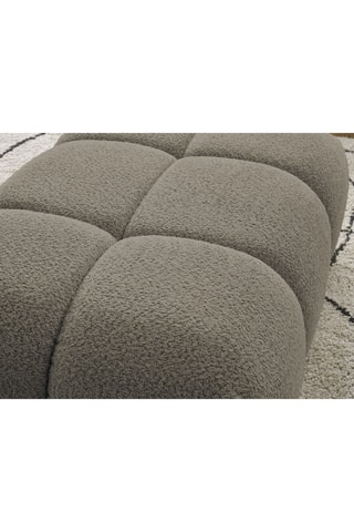 Pouf Alya - Taupe - En tissu bouclette