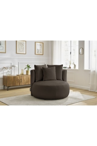 Fauteuil Cesar - Marron foncé - En tissu bouclette 