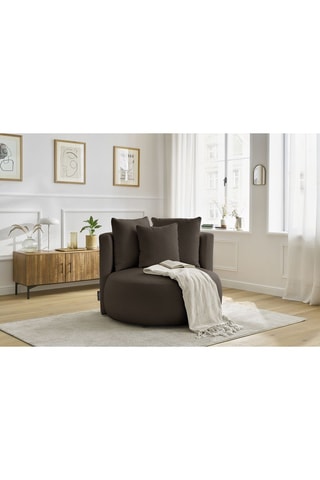 Fauteuil Cesar - Marron foncé - En tissu bouclette 