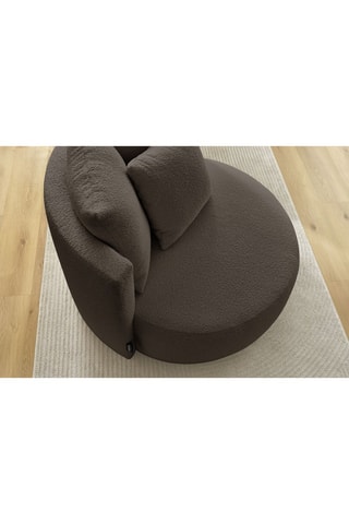 Fauteuil Cesar - Marron foncé - En tissu bouclette 