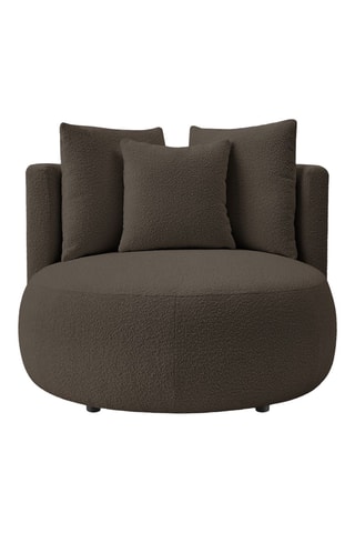 Fauteuil Cesar - Marron foncé - En tissu bouclette 