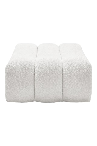 Pouf - Blanc - En tissu bouclette