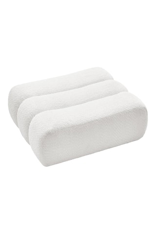 Pouf - Blanc - En tissu bouclette