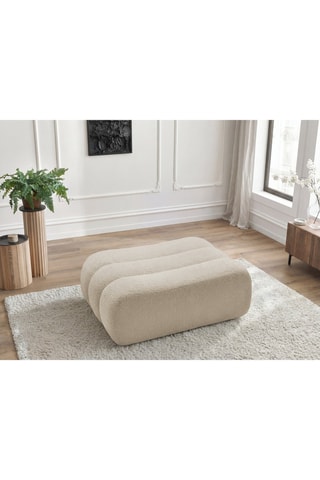 Pouf - Beige - En tissu bouclette 