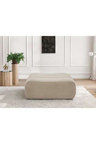 Pouf - Beige - En tissu bouclette 