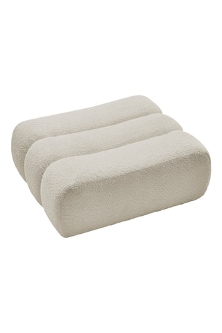 Pouf - Beige - En tissu bouclette 