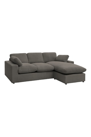 Canapé d'angle réversible Belair - Taupe - 3 places - En tissu velours