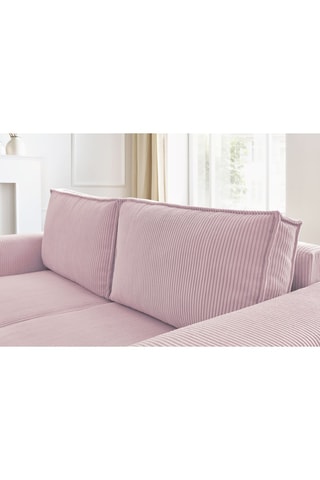 Canapé Nihad - Rose pastel - 2 places - En tissu velours