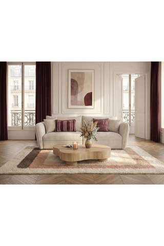 Canapé Luigi - Beige - 3 places - En tissu texturé