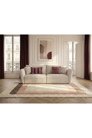 Canapé Luigi - Beige - 3 places - En tissu texturé