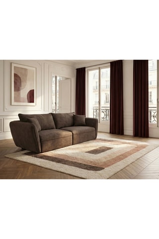Canapé Twiny - Taupe - 3 places - En tissu lisse -