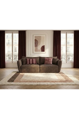 Canapé Twiny - Taupe - 3 places - En tissu lisse -