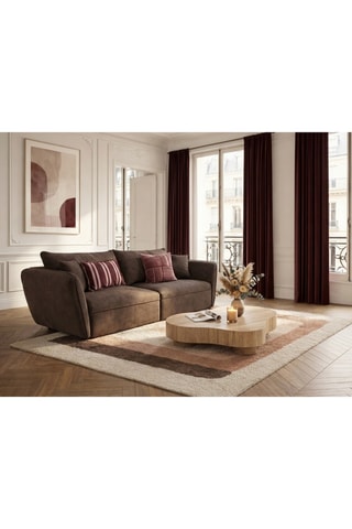 Canapé Twiny - Taupe - 3 places - En tissu lisse -