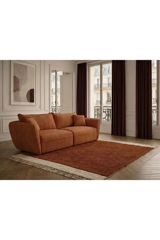 Canapé Luigi - Marron - 3 places - En tissu lisse -