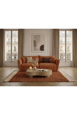 Canapé Luigi - Marron - 3 places - En tissu lisse -
