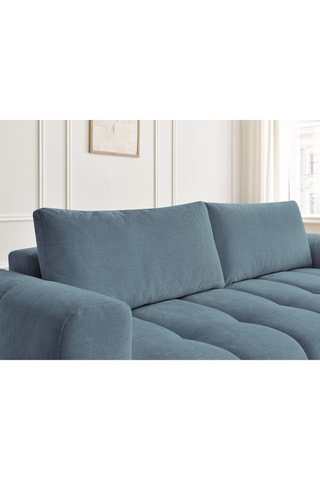 Canapé convertible Fuji - Bleu - 3 places - En tissu lisse 